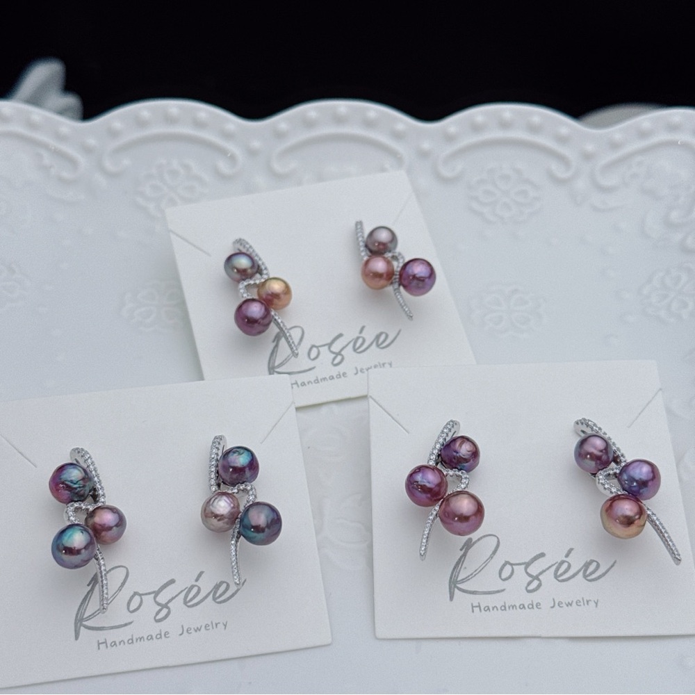 E228 S925 Freshwater Edison Baroque Pearl Earrings - Picture 5 of 5